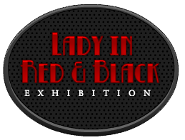 Lady in Red and Black button